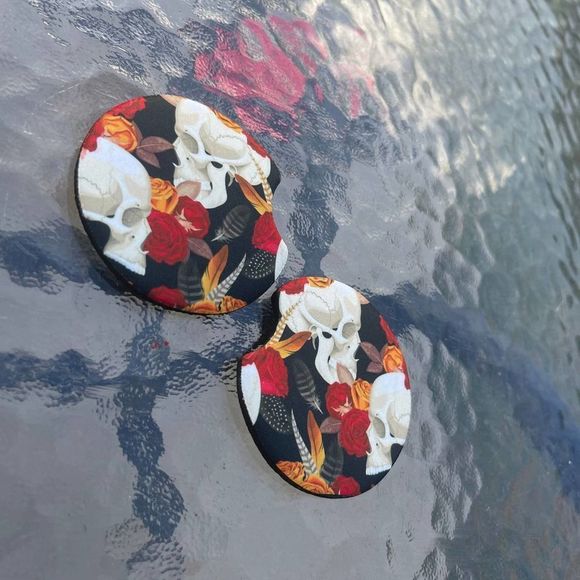 Boho Skull & Roses Car Coasters 2 Pack - Picture 5 of 9